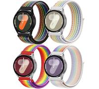 Bracelet pour Samsung Galaxy Watch 6/4/5 40mm 44mm/Active 2/Watch 5 Pro 45mm/Watch 3 41mm,20mm 4PCS Bracelets de Nylon pour Garmin Vivoactive 3/4s/Forerunner 245/Venu Sq 2/2 Plus/Amazfit Gts 2/4 Mini
