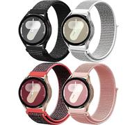 Bracelet pour Samsung Galaxy Watch 6/4/5 40mm 44mm/Active 2/Watch 5 Pro 45mm/Watch 3 41mm,20mm 4PCS Bracelets de Nylon pour Garmin Vivoactive 3/4s/Forerunner 245/Venu Sq 2/2 Plus/Amazfit Gts 2/4 Mini