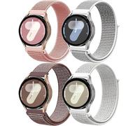 Bracelet pour Samsung Galaxy Watch 6/4/5 40mm 44mm/Active 2/Watch 5 Pro 45mm/Watch 3 41mm,20mm 4PCS Bracelets de Nylon pour Garmin Vivoactive 3/4s/Forerunner 245/Venu Sq 2/2 Plus/Amazfit Gts 2/4 Mini