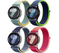 Bracelet pour Samsung Galaxy Watch 6/4/5 40mm 44mm/Active 2/Watch 5 Pro 45mm/Watch 3 41mm,20mm 4PCS Bracelets de Nylon pour Garmin Vivoactive 3/4s/Forerunner 245/Venu Sq 2/2 Plus/Amazfit Gts 2/4 Mini