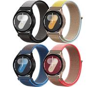 Bracelet pour Samsung Galaxy Watch 6/4/5 40mm 44mm/Active 2/Watch 5 Pro 45mm/Watch 3 41mm,20mm 4PCS Bracelets de Nylon pour Garmin Vivoactive 3/4s/Forerunner 245/Venu Sq 2/2 Plus/Amazfit Gts 2/4 Mini