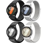 Bracelet pour Samsung Galaxy Watch 6/4/5 40mm 44mm/Active 2/Watch 5 Pro 45mm/Watch 3 41mm,20mm 4PCS Bracelets de Nylon pour Garmin Vivoactive 3/4s/Forerunner 245/Venu Sq 2/2 Plus/Amazfit Gts 2/4 Mini
