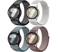 Bracelet pour Samsung Galaxy Watch 6/4/5 40mm 44mm/Active 2/Watch 5 Pro 45mm/Watch 3 41mm,20mm 4PCS Bracelets de Nylon pour Garmin Vivoactive 3/4s/Forerunner 245/Venu Sq 2/2 Plus/Amazfit Gts 2/4 Mini