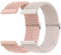 Bracelet pour Samsung Galaxy Watch 7/6/4/5/FE 40mm 44mm/Active 2/5 Pro 45mm/3 41mm, 20mm Bracelets Nylon pour Garmin Vivoactive 3/4s/Forerunner 245/Venu Sq 2/2 Plus/pour Amazfit Gts 2/4 Mini,2PCS