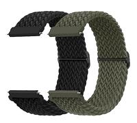 Bracelet pour Samsung Galaxy Watch 7/6/4/5/FE 40mm 44mm/Active 2/5 Pro 45mm/3 41mm, 20mm Bracelets Nylon pour Garmin Vivoactive 3/4s/Forerunner 245/Venu Sq 2/2 Plus/pour Amazfit Gts 2/4 Mini,2PCS