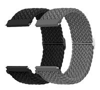 Bracelet pour Samsung Galaxy Watch 7/6/4/5/FE 40mm 44mm/Active 2/5 Pro 45mm/3 41mm, 20mm Bracelets Nylon pour Garmin Vivoactive 3/4s/Forerunner 245/Venu Sq 2/2 Plus/pour Amazfit Gts 2/4 Mini,2PCS