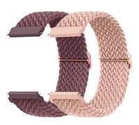 Bracelet pour Samsung Galaxy Watch 7/6/4/5/FE 40mm 44mm/Active 2/5 Pro 45mm/3 41mm, 20mm Bracelets Nylon pour Garmin Vivoactive 3/4s/Forerunner 245/Venu Sq 2/2 Plus/pour Amazfit Gts 2/4 Mini,2PCS