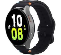 Bracelet pour smartwatch - JUSTIN - ActiveFlex - Compatible Samsung Galaxy Watch 20 mm - Silicone souple - Noir