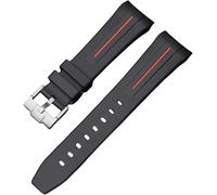 Bracelet pour Swatch X Blancpain,Courbe Sans Soudure Silicone Bracelet pour Swatch Moonswatch Speedmaster Remplacement de Montre 22mm.[U3167]