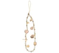 Bracelet pour téléphone portable,Charme de téléphone Corde,Dragonne de Lanière de Téléphone Perlée, Sangle de Chaîne de Téléphone Perlée de Fleurs de cristal de Perle Anti-Perdue pour Les Femmes Fille
