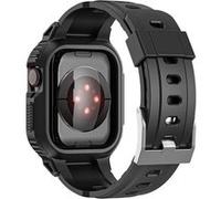 Bracelet pour Apple Watch 41mm / 40mm / 38mm Silicone avec Coque pour Antichoc Noir