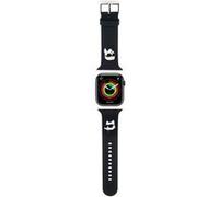 KARL LAGERFELD KLAWLSLKCNK Bracelet de montre pour Apple Watch 42/44/45 mm Noir Bracelet 3D en caoutchouc Karl&Choupette Heads, Silicone