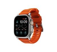 Nomad Nomad Bracelet robuste FKM Watch Series 1 á 10 / SE / Ultra (2) (44/45/46/49 mm) Argent/Orange Orange