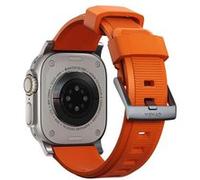 Nomad Nomad Bracelet robuste FKM Watch Series 1 á 10 / SE / Ultra (2) (44/45/46/49 mm) Argent/Orange Orange