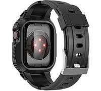 Bracelet pour Watch Ultra 49mm Silicone Bumper Ajustable Avizar Noir Noir