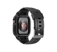 Bracelet pour Apple Watch Ultra 49mm Silicone Bumper Ajustable Noir