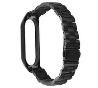 Bracelet pour Xiaomi Mi Band 6 et 5 Maillons en Acier Fermoir papillon Noir