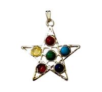 Bracelet power en hématite + Pendentif 7 chakras Etoile