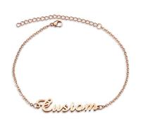 Bracelet Prenom Personnalisé, Bracelet Femme, Bracelet Lettre Nom, Bijoux Femme, En Acier Inoxydable, Cadeau De La Saint-Valentin, Cadeau Personnalisé Pour Femme Mères Épouses (Or Rose)