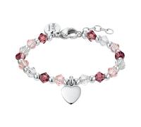 Bracelet Princesse Lillifee en acier inoxydable et perles de verre avec cœur
