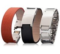 Bracelet pryitalia modèle prydynamic avec Slot de mémoire USB de 8 Go Brillant, Veau Noir M