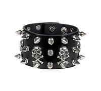 Bracelet punk biker adulte - Noir - Taille Unique