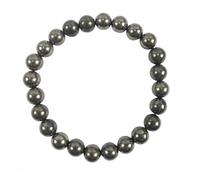 Bracelet - Pyrite - Boules 8mm - Doré - Longueur 18cm - Mixte