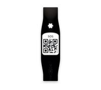 Bracelet Qr SOS d'origine Urgence, avec ou sans problèmes de santé, accident, inconscience, soins de santé, médical, identification, état de santé, mesure, contacts (Taille XS, Noir)