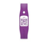 Bracelet Qr SOS d'origine Urgence, avec ou sans problèmes de santé, accident, inconscience, soins de santé, médical, identification, état de santé, mesure, contacts (Taille L, Violet)