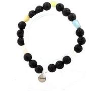 Bracelet Quartz fantôme vert du Brésil + Perles Onyx noir mat de 8 mm Longueur 19-20 cm Vert et noir TRENDYFLAIR