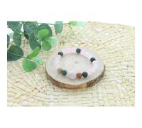 Bracelet quartz rose agate perles coeur