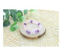 Bracelet quartz rose améthyste & cœur