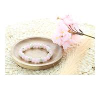 Bracelet quartz rose & perles bois