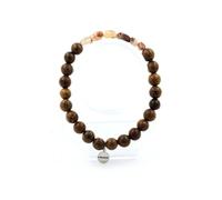 Bracelet composé de quartz rutile rouge du Brésil + perles en bois de 8 mm