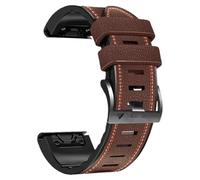 Bracelet QuickFit en cuir et silicone de 22 mm et 26 mm pour Epix Gen 2/7/7X Pro/Enduro Bracelet de sport hybride avec bouton en métal, Quickfit 26mm