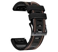 Bracelet QuickFit en cuir et silicone de 22 mm et 26 mm pour Epix Gen 2/7/7X Pro/Enduro Bracelet de sport hybride avec bouton en métal, Quickfit 26mm