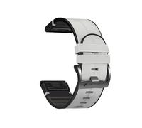 Bracelet Quickfit en cuir silicone 22/26mm Pour Garmin Fenix 8, 51/47mm, E, 7X, 7 Pro, 6X, 6 Pro, 5X, 5 Plus, Enduro 3, 2(WHITE,22mm Fenix 6 7 Pro)