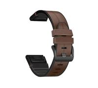 Bracelet Quickfit en cuir silicone 22/26mm Pour Garmin Fenix 8, 51/47mm, E, 7X, 7 Pro, 6X, 6 Pro, 5X, 5 Plus, Enduro 3, 2(Coffee color,26mm Fenix 5X 5XPlus)