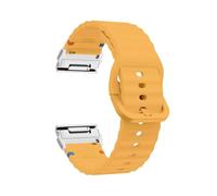 Bracelet QuickFit en silicone 26mm/22mm Pour Garmin Fenix 8, 47mm/51mm, E7, 7X, 6X Pro, 5X Plus, Epix Pro Gen 2/Enduro 3(Yellow silver,26mm)