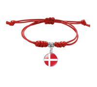 Bracelet Réglable Avec Drapeaux Du Danemark,Bracelet Réglable Vintage En Cuir Avec Drapeaux Du Danemark,Bracelet Rond En Verre Tressé À La Mode Punk,Bracelet Pour Hommes Et Femmes,Comme Indiq