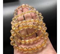 Bracelet réglable avec perles de quartz rutile dorées naturelles et accents de bois de santal avec boucle dorée pour un look élégant (3 tours de 4 mm)