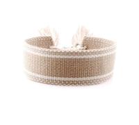 Bracelet Réglable Bohème en Tissu Tissé - 1,7 cm de Large - Bracelet d'Amitié Brodé pour Hommes et Femmes - Couleur 1, Taille Unique, Polyester