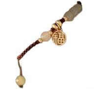 Bracelet réglable creux porte-bonheur avec pierre cornaline fabriquée à la main en alliage avec motifs traditionnels chinois pour porter unisexe et symbolisme positif (A)