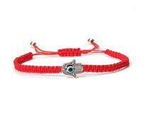 Bracelet réglable en alliage de zinc pour femme avec cordon rouge mauvais œil fait à la main bouddhiste tibétain DIY, Pierre