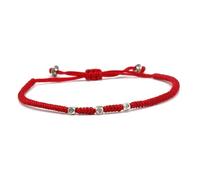 Bracelet réglable en alliage de zinc pour femme avec cordon rouge mauvais œil fait à la main bouddhiste tibétain DIY, Pierre