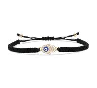Bracelet réglable en alliage de zinc pour femme avec cordon rouge mauvais œil fait à la main bouddhiste tibétain DIY, Pierre