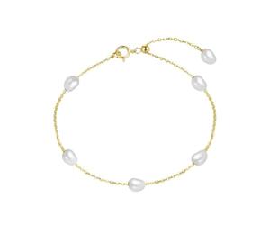 Bracelet réglable en argent Sterling 925, or 14 carats, perles d'eau douce naturelles, bijoux Vintage GPB08(GPB08)