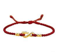 Bracelet réglable en cordon rouge pour femme fabriqué à la main pour une texture tressée représentant la bonne fortune (style rouge vin)