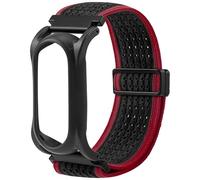 Bracelet réglable en Nyon tissé doux + étui de protection pour enregistreur vocal PLAUD NotePin AI, broche améliorée de 18 mm à dégagement rapide pour un remplacement facile du bracelet, rouge et noir