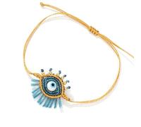 Bracelet réglable en perles de verre blanc avec breloque œil pour couples, bijoux faits à la main, design inspiré de la dopamine, As show